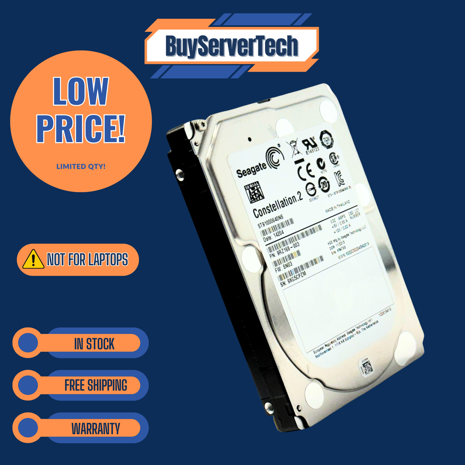 Seagate Constellation.2 ST91000640NS 1TB 7200 512n SATA 2.5