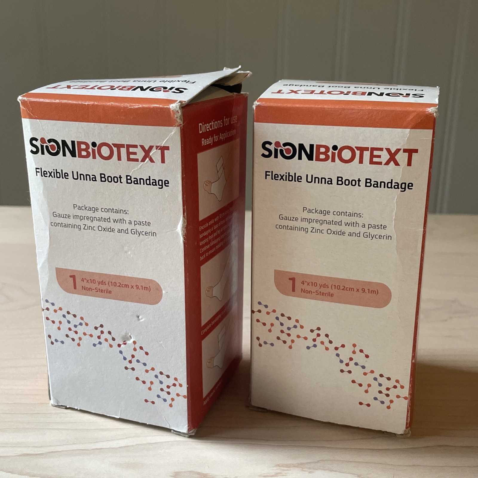 2pk Sion Biotext Flexible Unna Boot Bandage with Zinc + Glycerin 4\