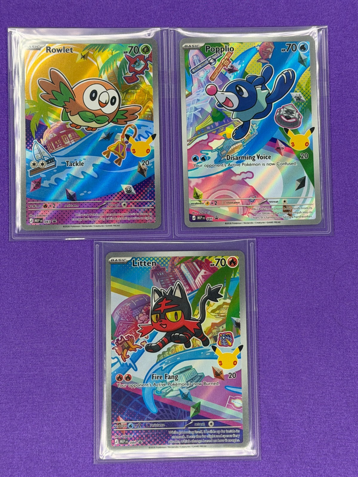 POKEMON FIRST PARTNERS ILLUSTRATION ROWLET POPPLIO LITTEN GRADABLE POKEMON FIRST PARTNERS ILLUSTRATION ROWLET POPPLIO LITTEN GRADABLE