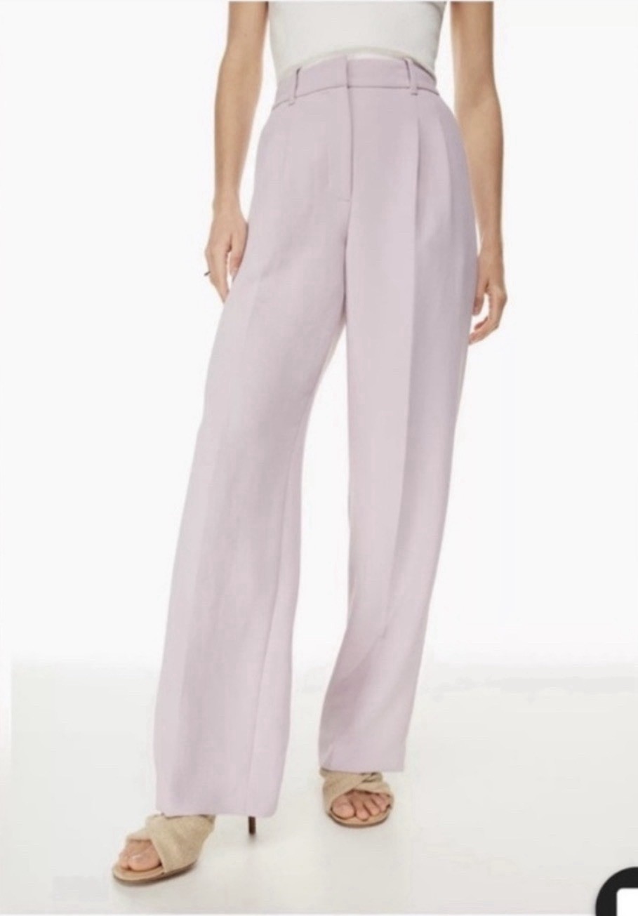 NWT Wilfred Aritzia The Effortless Pant High Rise Wide Leg Womens 10 Lilac Blush