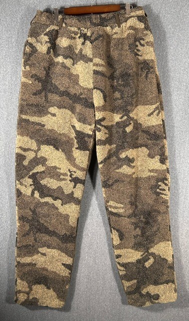 Cabela\'s Outfitters Camo Berber Fleece Hutning Pants Sz XL Windshear Thick Warm
