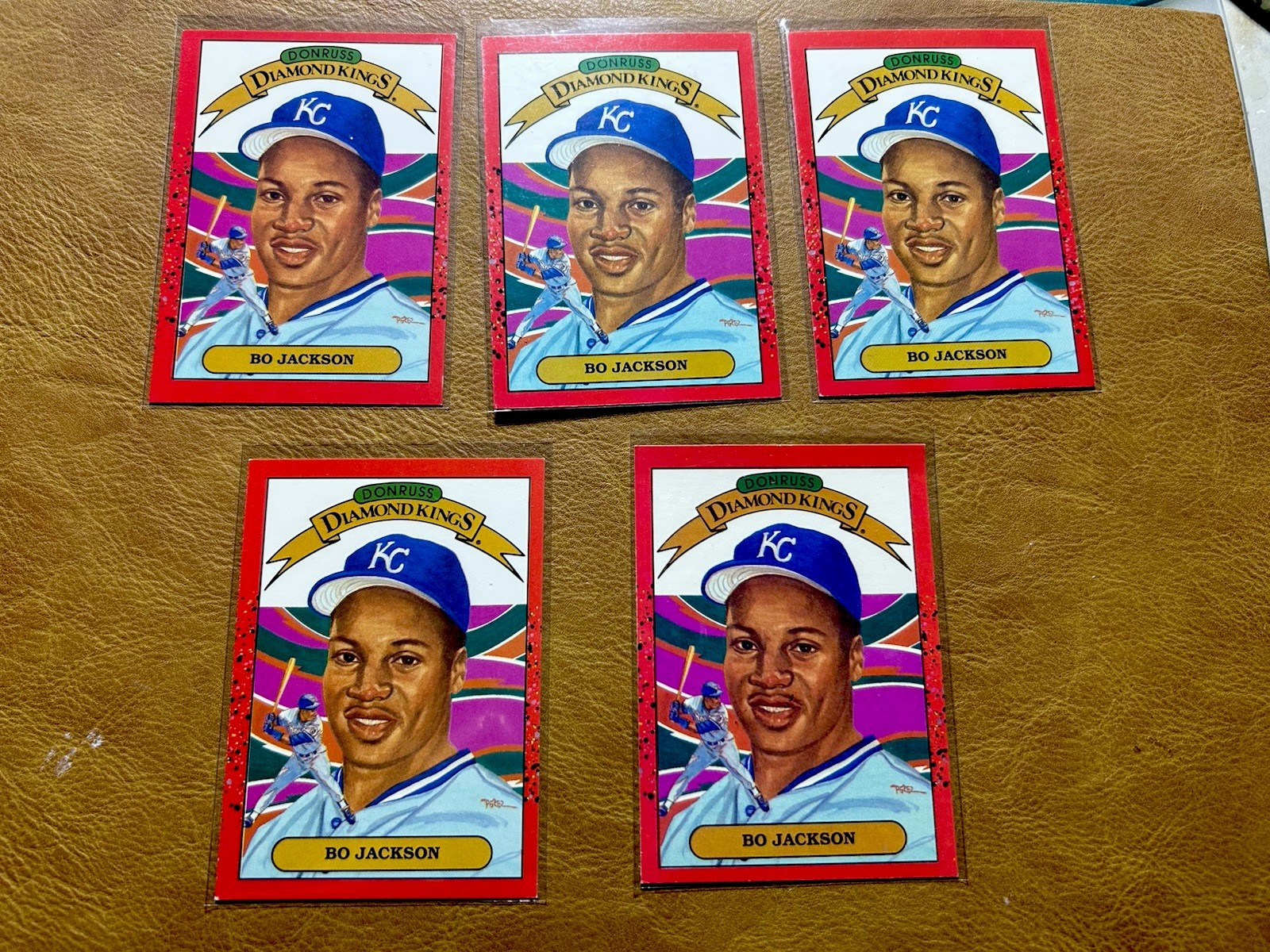 Baseball Cards (5) 1989 Leaf  Donruss Bo Jackson Errors 