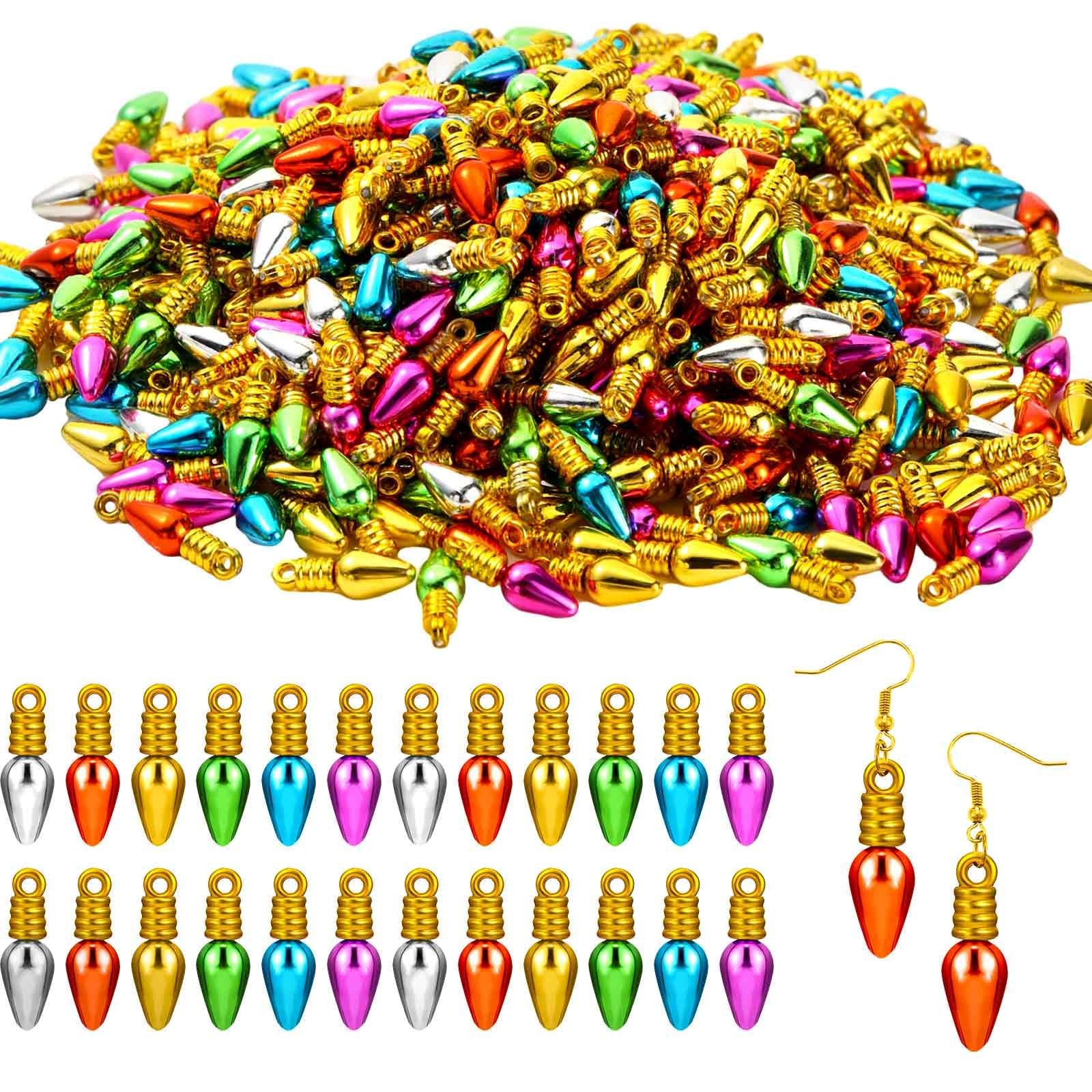 250 Pcs Mini Bulbs Beads for Crafts Light Beads Charms for Jewelry Making Tiny B