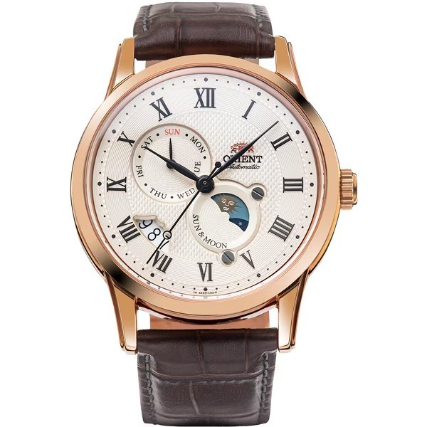 ORIENT Classic RN-AK0001S Sun & Moon Automatic Rose Gold Leather JDM