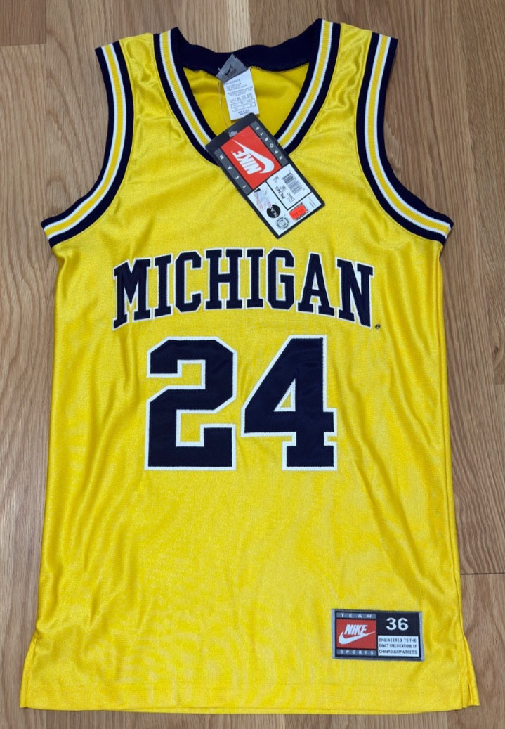 Nike Michigan Authentic Jersey Size 38 Small Vintage 90s Fab Five Jimmy King NWT