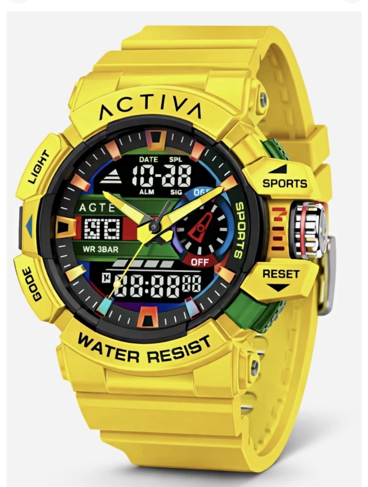 Activa Vord X Invicta Digital Men\'s Watch - 49mm, Yellow (ACW8043-005) New W/Tag Activa Vord X Invicta Digital Men\'s Watch - 49mm, Yellow (ACW8043-005) New W/Tag