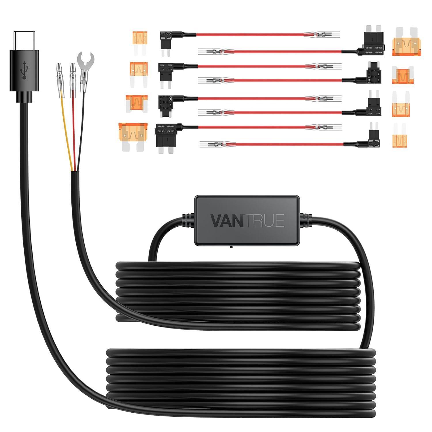 Vantrue 11.5ft Type C USB 12V 24V To 5V Dash Cam Hardwire Kit With Add A Circuit Vantrue 11.5ft Type C USB 12V 24V To 5V Dash Cam Hardwire Kit With Add A Circuit