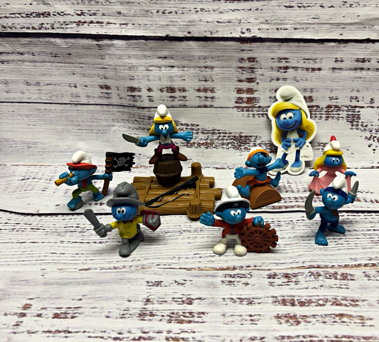 Smurfs pirate and themed PVC figurines collection set Smurfs pirate and themed PVC figurines collection set