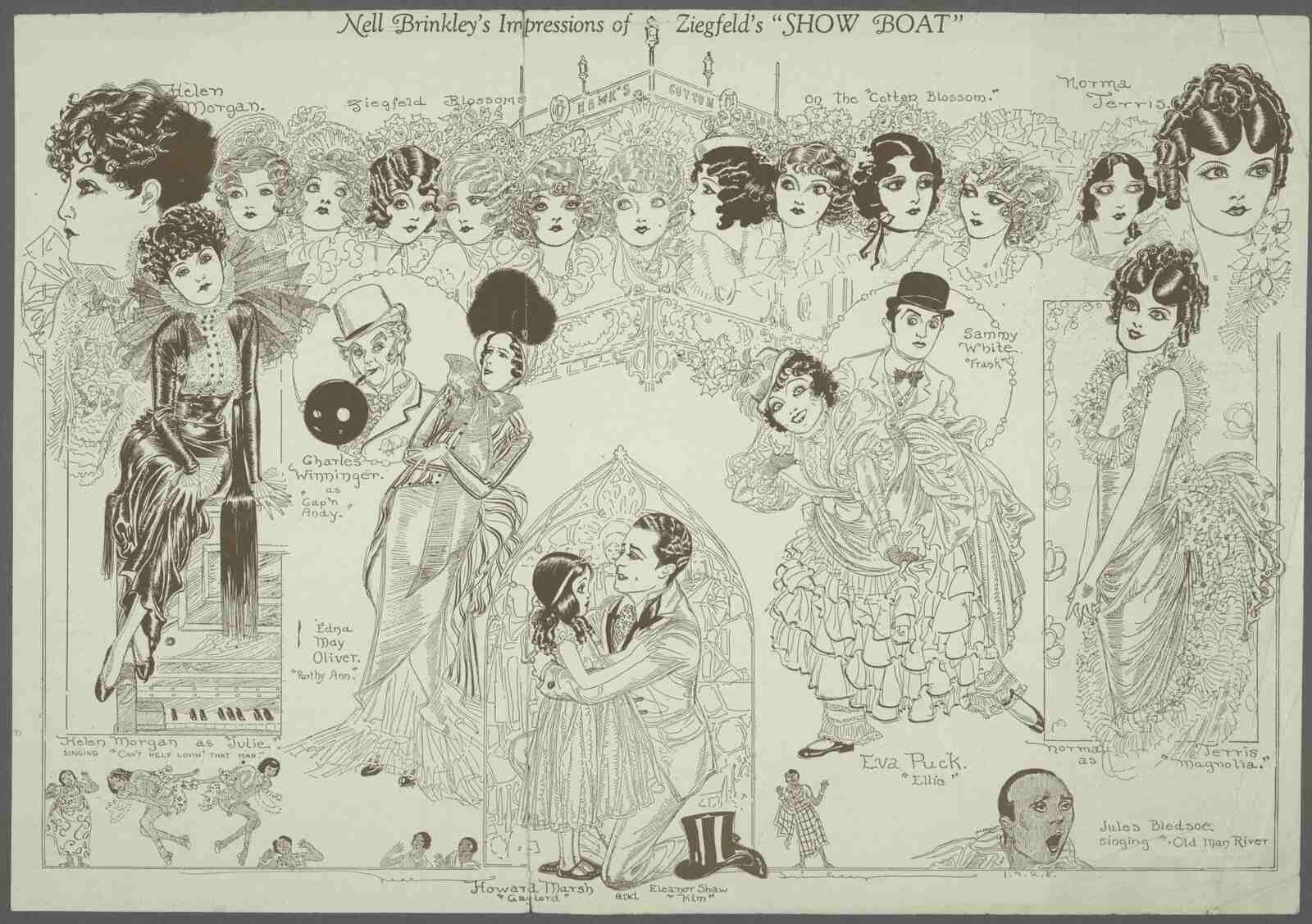 Nell Brinkley Impressions of Ziegfeld's Show Boat 1928 Broadway Illustration
