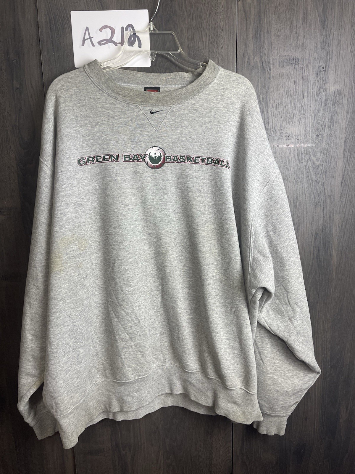 Vintage Nike Center Swoosh 90s UW Wisconsin Greenbay Basketball Sweatshirt XXL