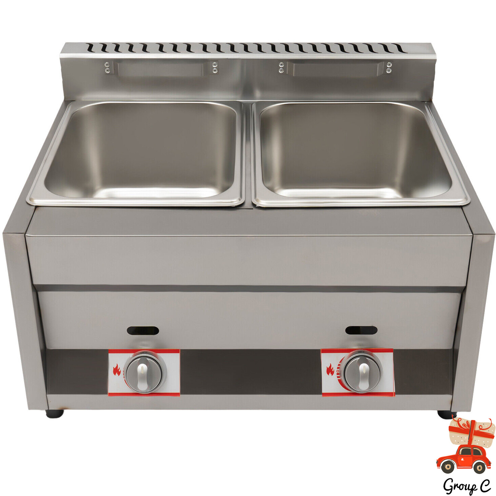 Commercial Propane Deep Fryer Countertop 12L Gas Fryer 2 Wells Stainless Steel~