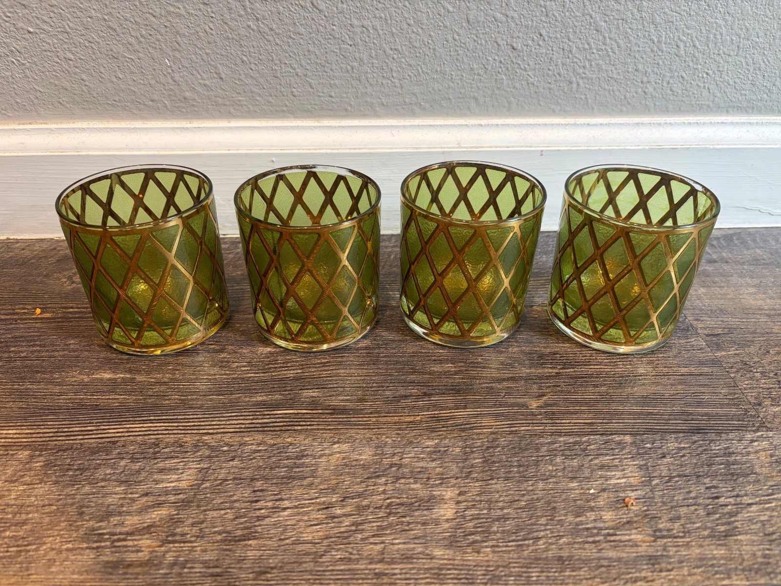 VINTAGE MCM CULVER SIGNED ROYALE LOWBALL GLASSES SET OF 4 - NO CHIPS/CRACKS 3.5 VINTAGE MCM CULVER SIGNED ROYALE LOWBALL GLASSES SET OF 4 - NO CHIPS/CRACKS 3.5