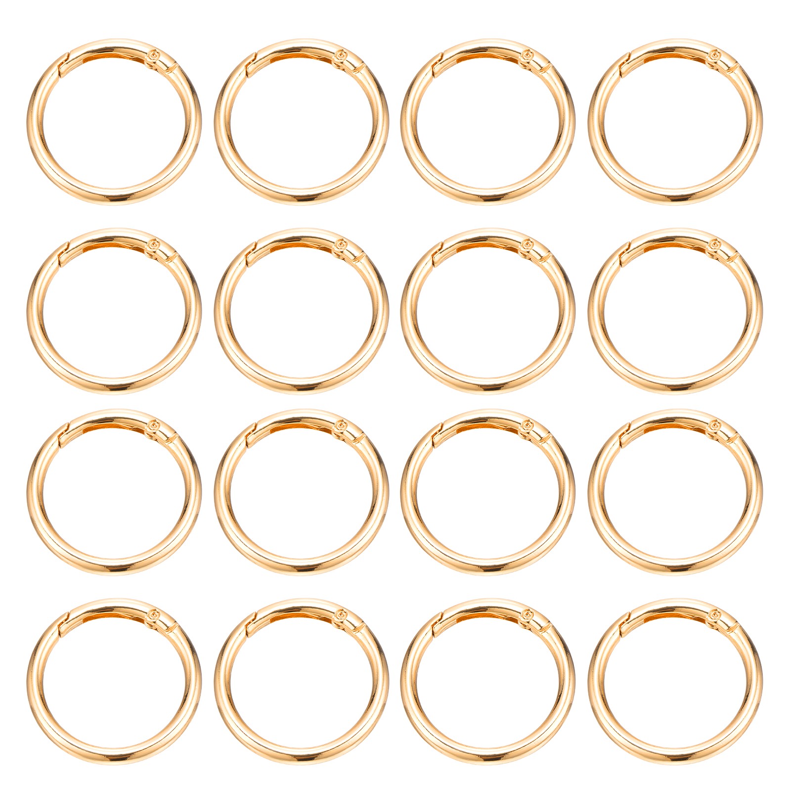 16 Pcs Metal Spring O Rings Rack Plating for Bag Charm 1.5\
