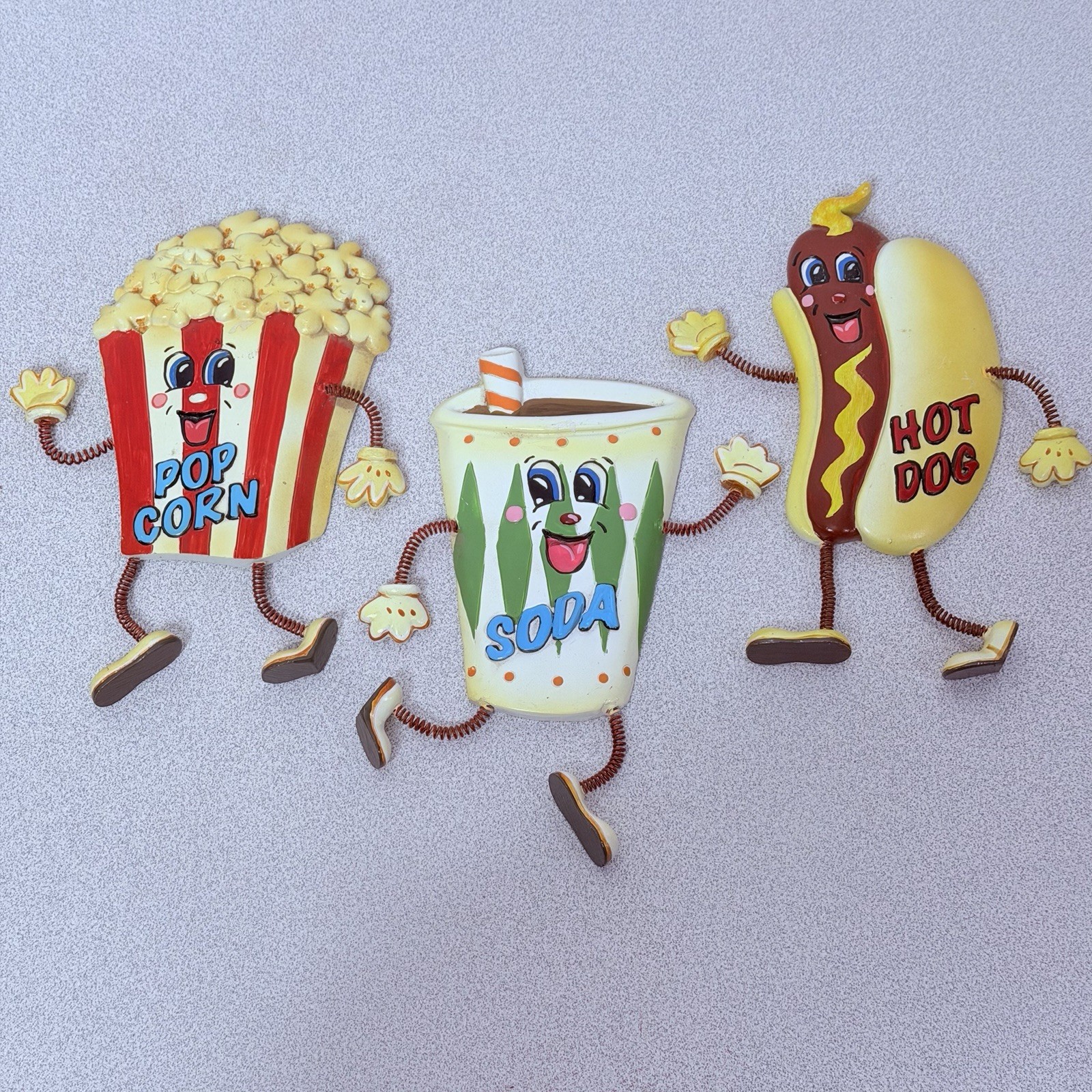 Vtg Sandy Russell Spirit Mountain Popcorn Soda Hot Dog Wall  Set of 3 Movie Room