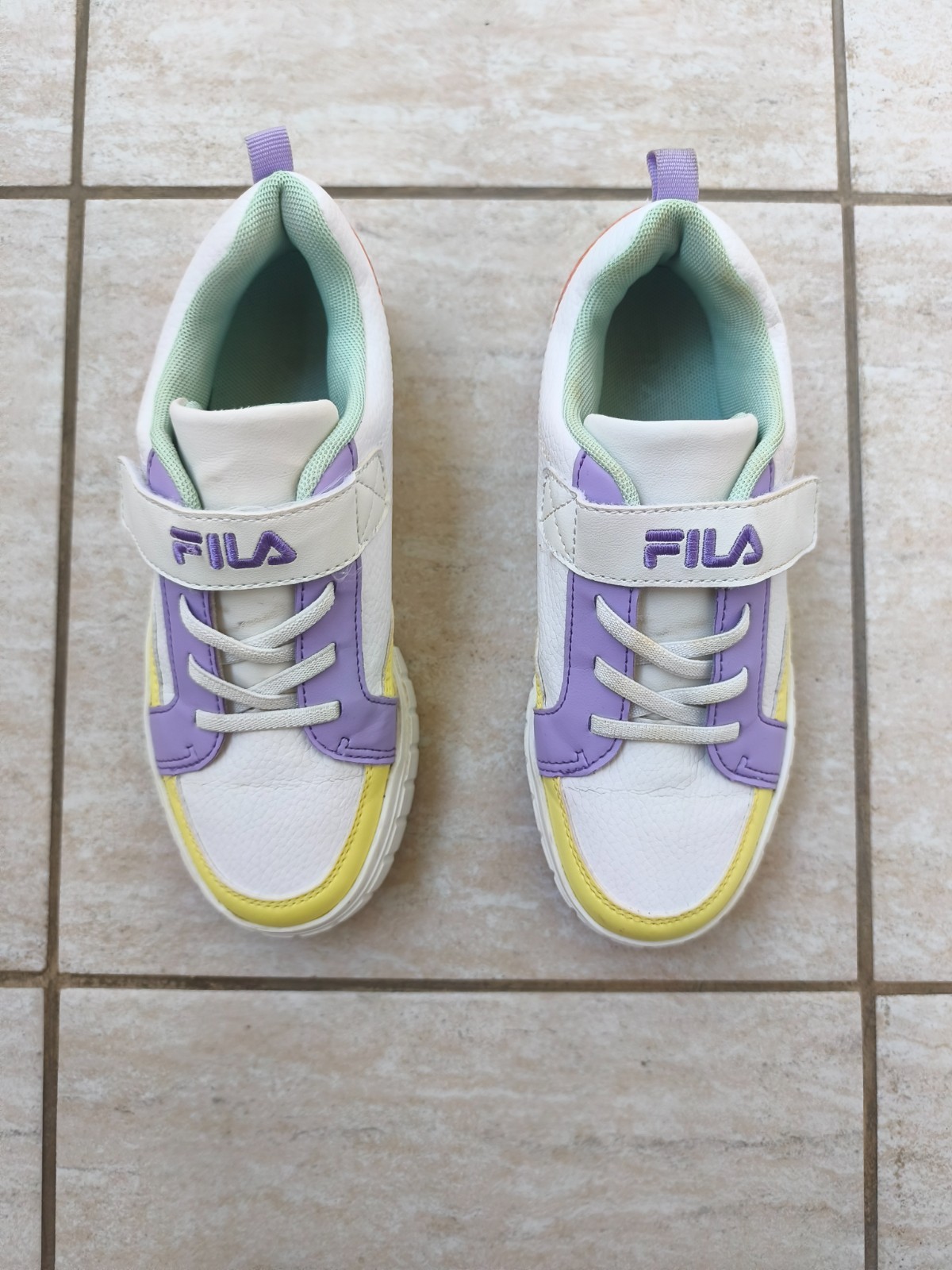 FILA Women\'s Sneakers White Purple Yellow EU 35 UK 2.5 US 3 FILA Women\'s Sneakers White Purple Yellow EU 35 UK 2.5 US 3