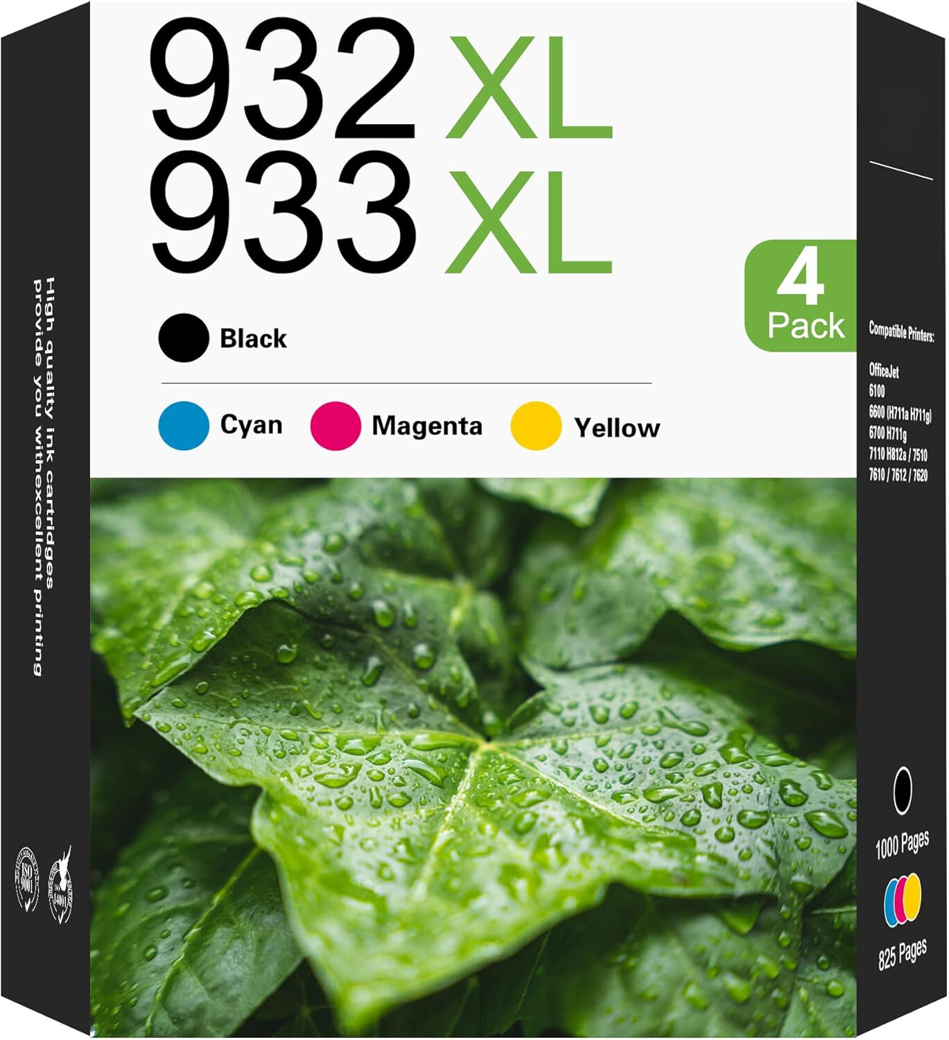 4PK 932XL 933XL Inkjet Cartridges for HP Officejet 6100 6600 6700 7100 With Chip