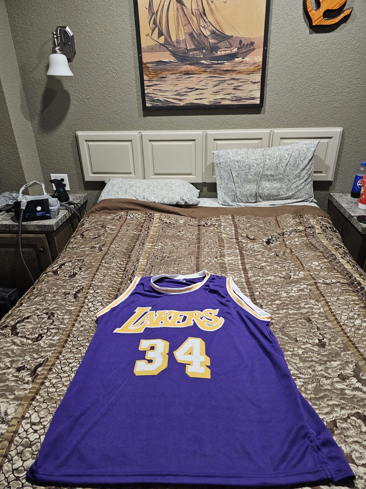 Shaquille O\'Neal Signed Lakers Purple Custom Jersey# 34 SWAU Certified W/COA 