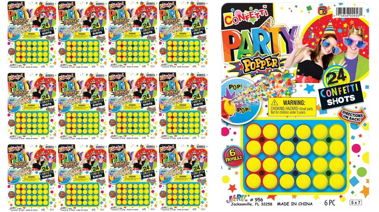 JA-RU Confetti Party Poppers Refills (12 Packs) 6 Refill Cartridges 4 Shots E... JA-RU Confetti Party Poppers Refills (12 Packs) 6 Refill Cartridges 4 Shots E...