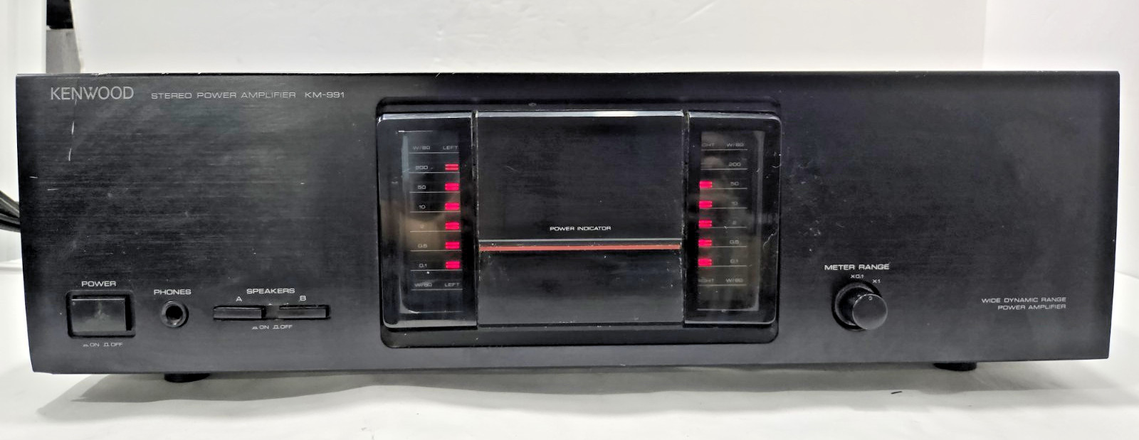 Kenwood KM-991 150 Watts Per Channel Stereo Power Amplifier LED Meter Works Used