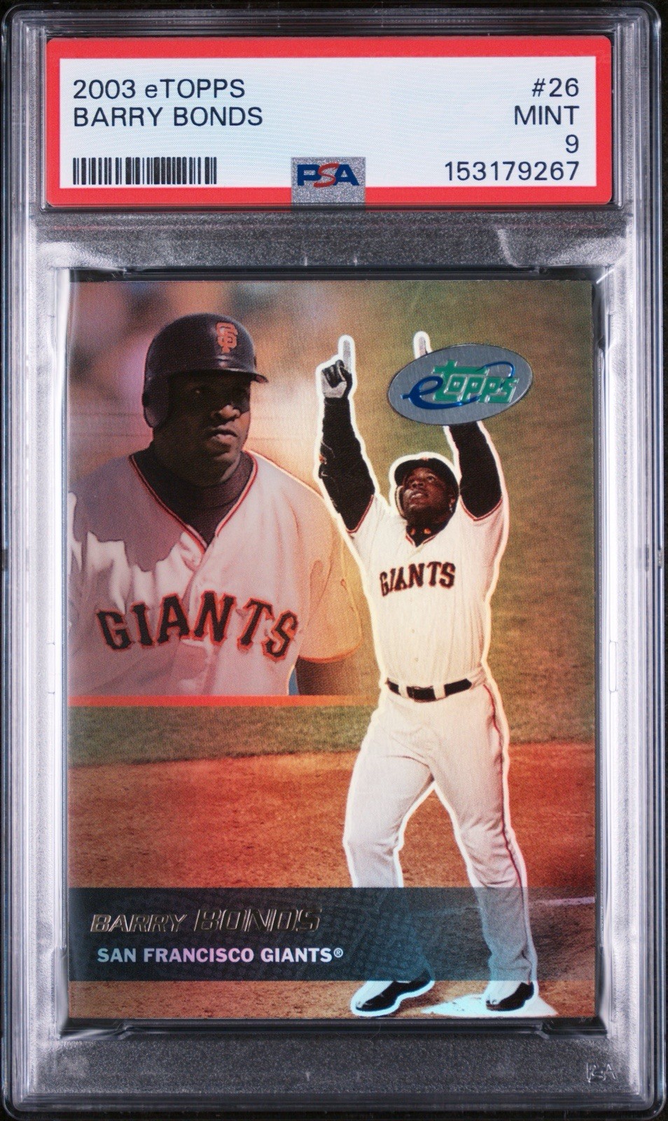 2003 eTopps Barry Bonds Refractor Redemption #26 PSA 9 🔥 Pop 10