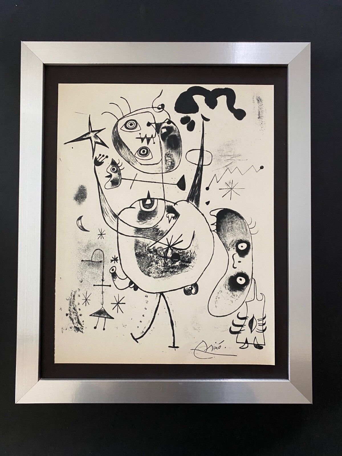 Joan Miro | Vintage 1958 Signed | Mounted & Framed Offset Lithograph Buy it Now