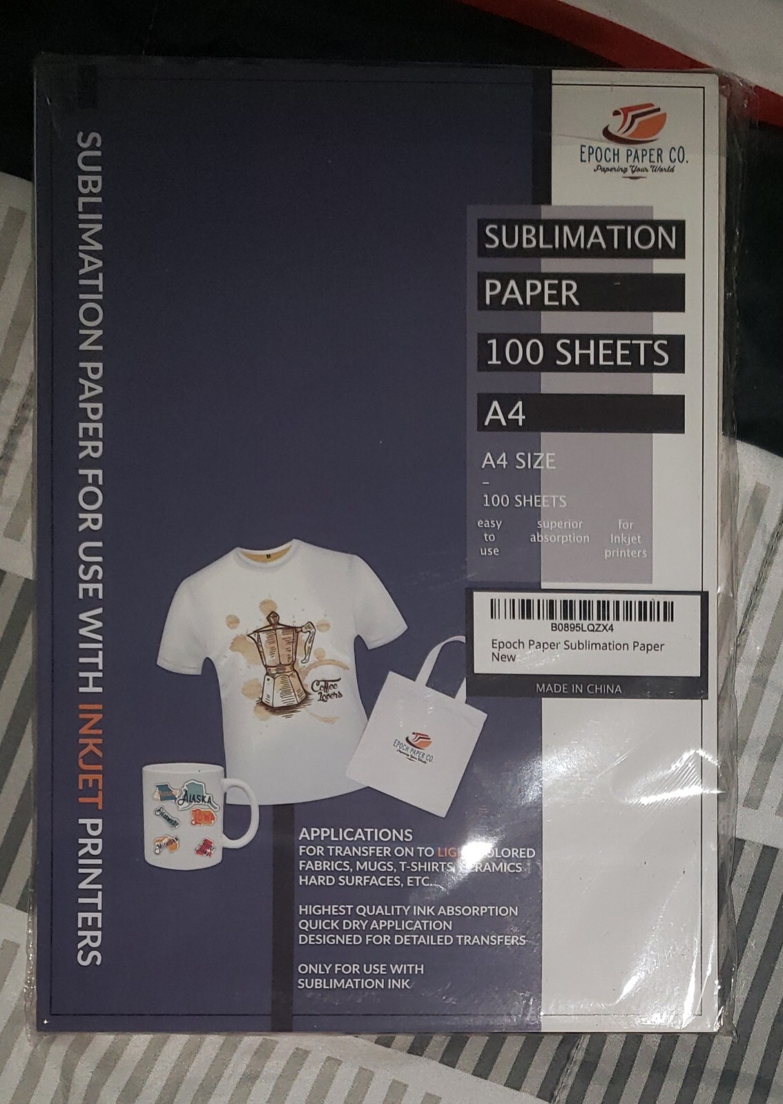 100 x T-Shirt Heat Transfer Printing Paper A4 Sublimation Paper Epoch Paper Co. 