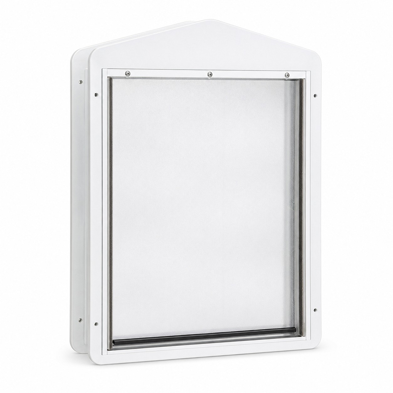 Baboni X-Large Heavy Duty Dog Door for Wall White 2-Flap Aluminum Frame