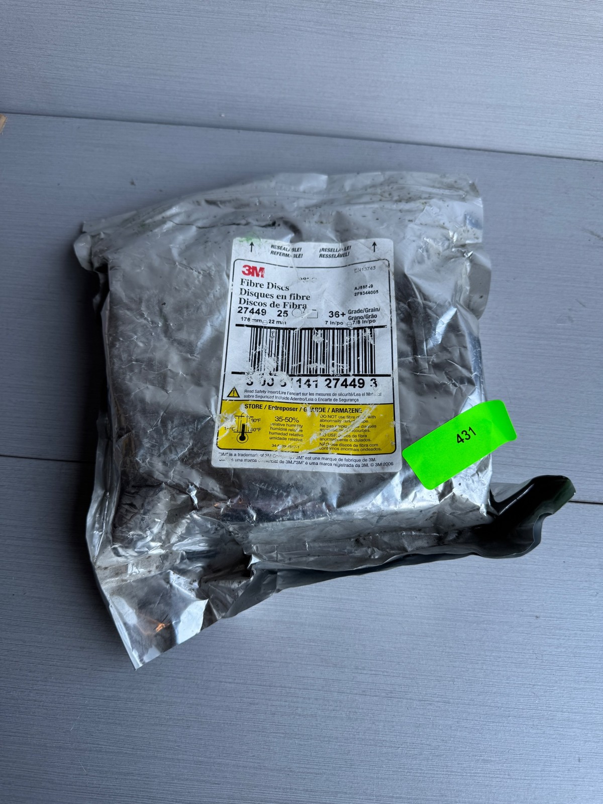 3M Fibre Discs 27449 7in 36+ Grit Pack of 25 178mm 22mm Industrial Abrasive