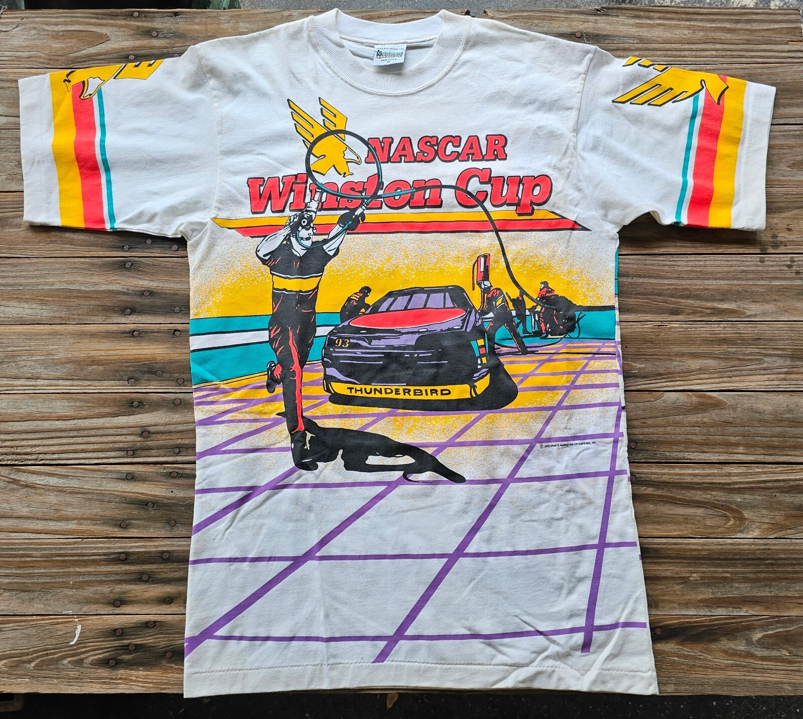 Vtg 1993 SS AOP Winston Cup T Shirt Medium