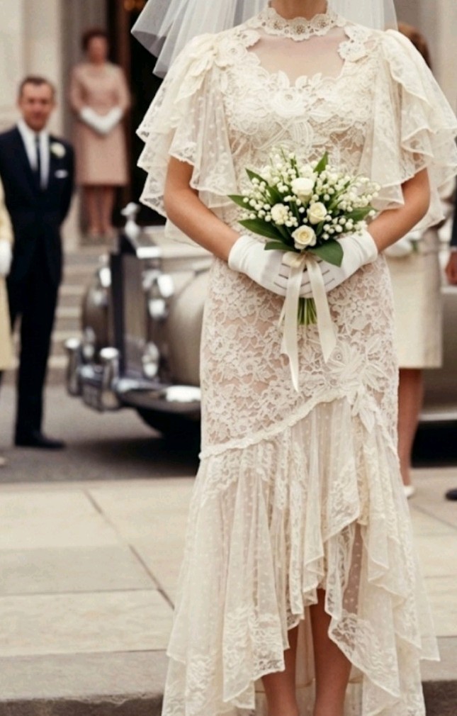 VTG 1960\'s Wedding Dress Handmade WAIST 28.5\ VTG 1960\'s Wedding Dress Handmade WAIST 28.5\