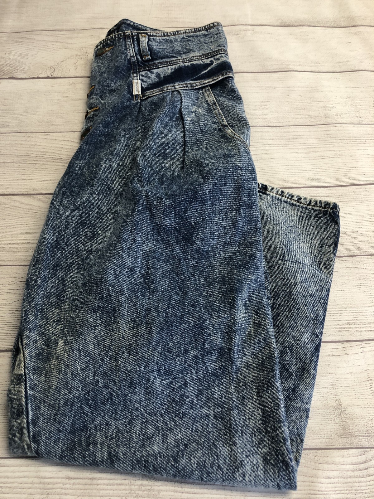 Vintage Sasson Jeans Mens 33x30 Blue Acid Wash Relaxed Tapered Denim Pants 90s