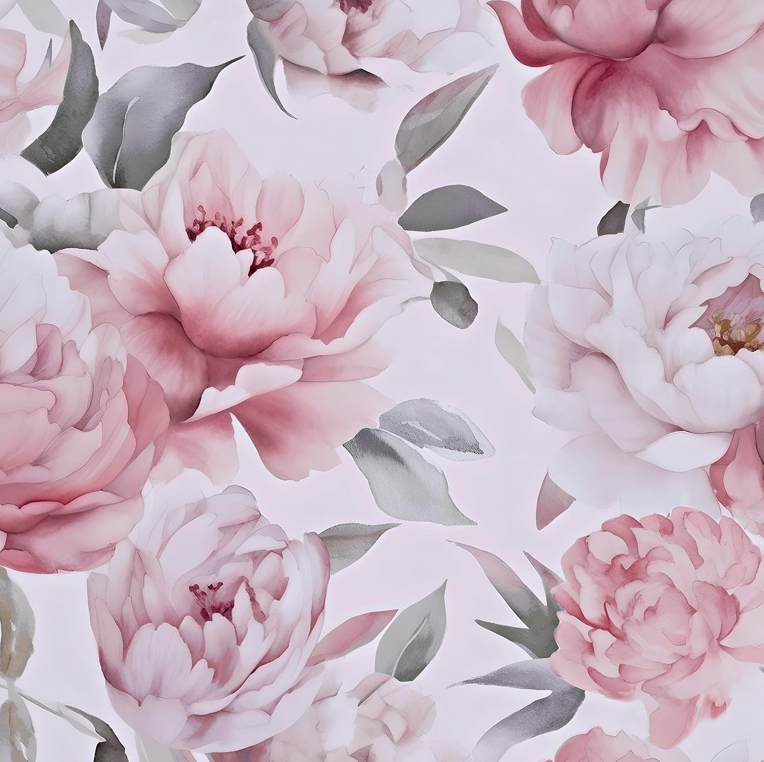 Floral wallpaper stickers, size 17.5 inches × 393.7 inches