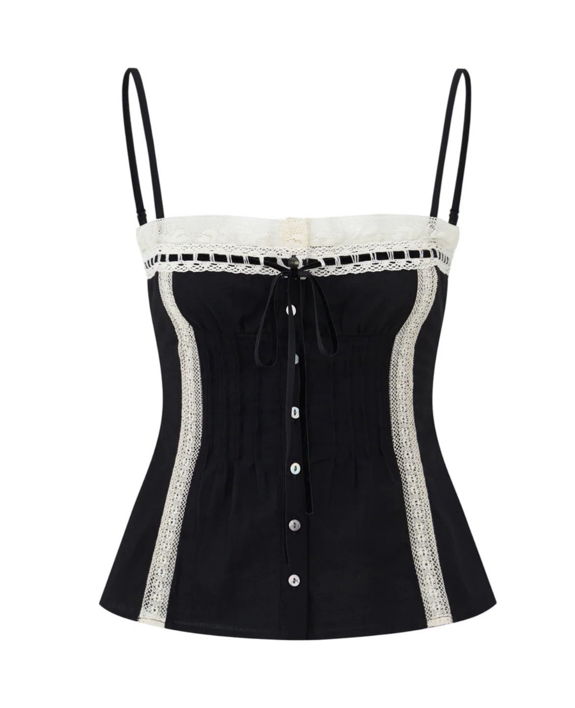 [UNOPENED] A Room London Minnie Lace Cami - 100% Cotton (Black/Size Small)