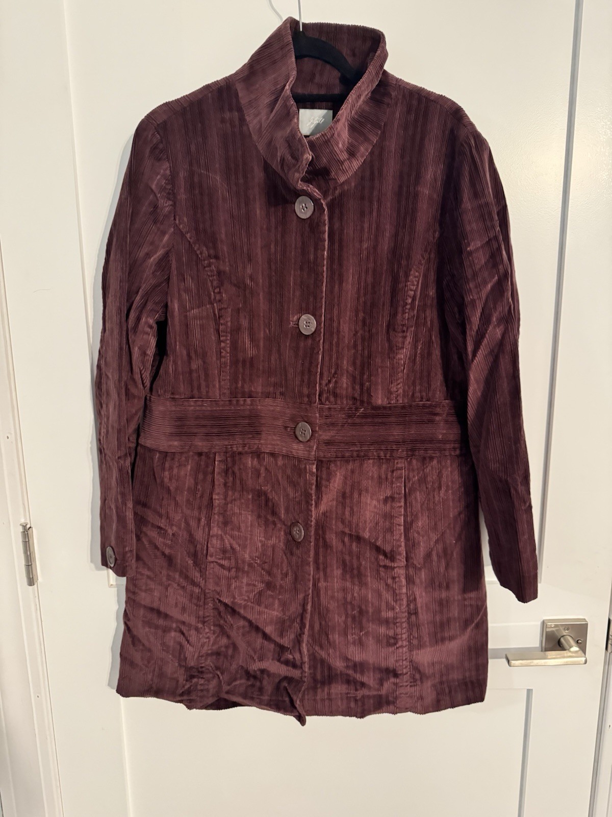 J. Jill Women\'s Burgundy Corduroy Barn Jacket Coat New NWOT Large L J. Jill Women\'s Burgundy Corduroy Barn Jacket Coat New NWOT Large L