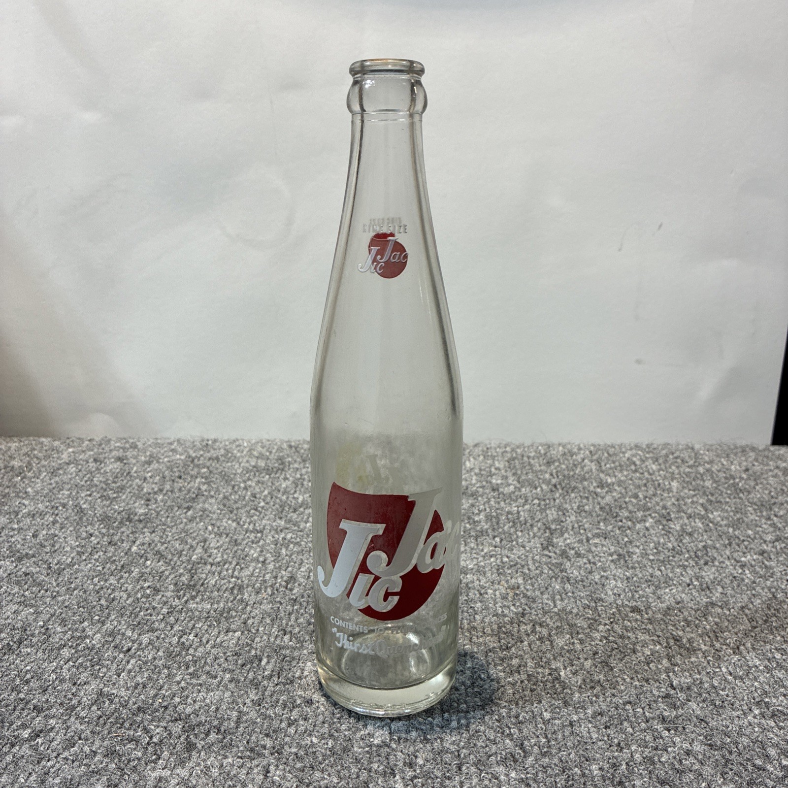 Vintage Jic Jac King Size 10 oz Glass Soda Bottle 1965 Antique Collectible Vintage Jic Jac King Size 10 oz Glass Soda Bottle 1965 Antique Collectible
