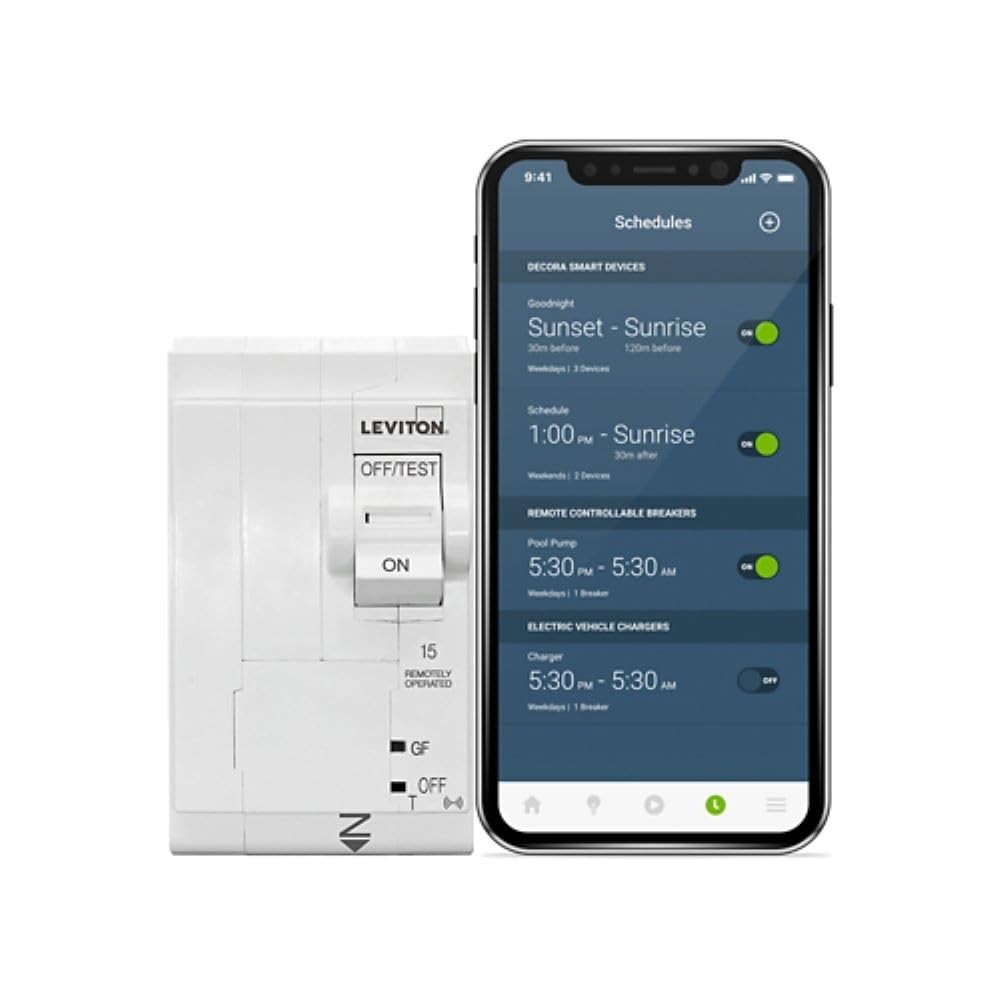 Leviton 2nd Gen Smart Circuit Breaker with Remote Control, GFCI, 2-Pole Leviton 2nd Gen Smart Circuit Breaker with Remote Control, GFCI, 2-Pole