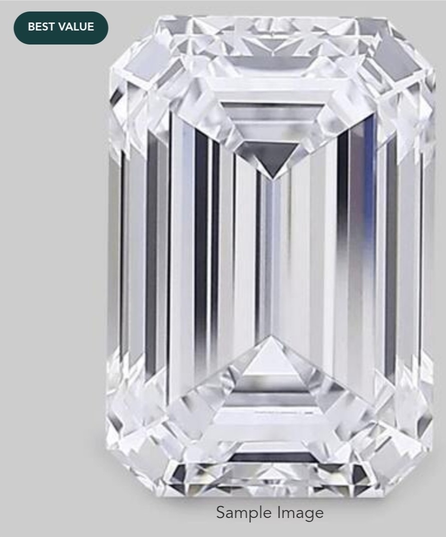 0.50-carat Emerald Cut lab-grown diamond with G color and VS1 clarity IGI Cert