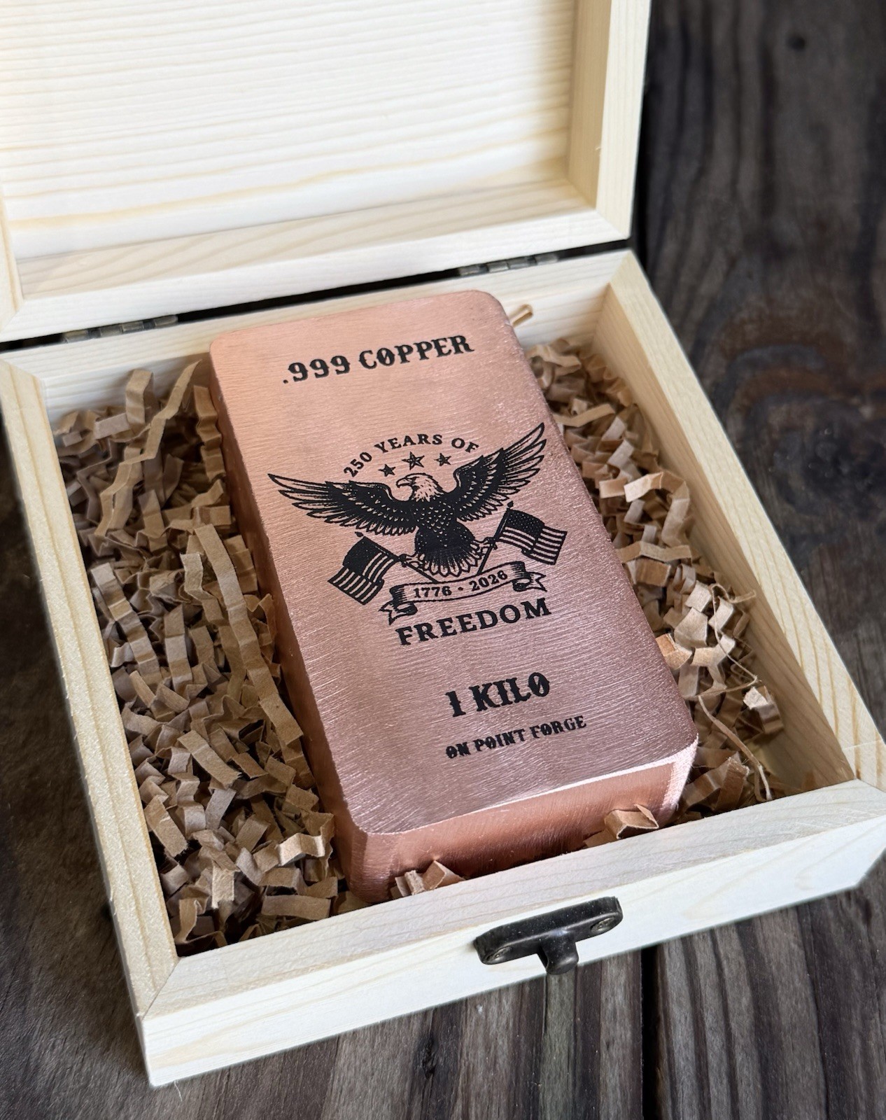 1 Kilo .999 Copper Bar | Special Edition 250 Years Of Freedom Boxed Set