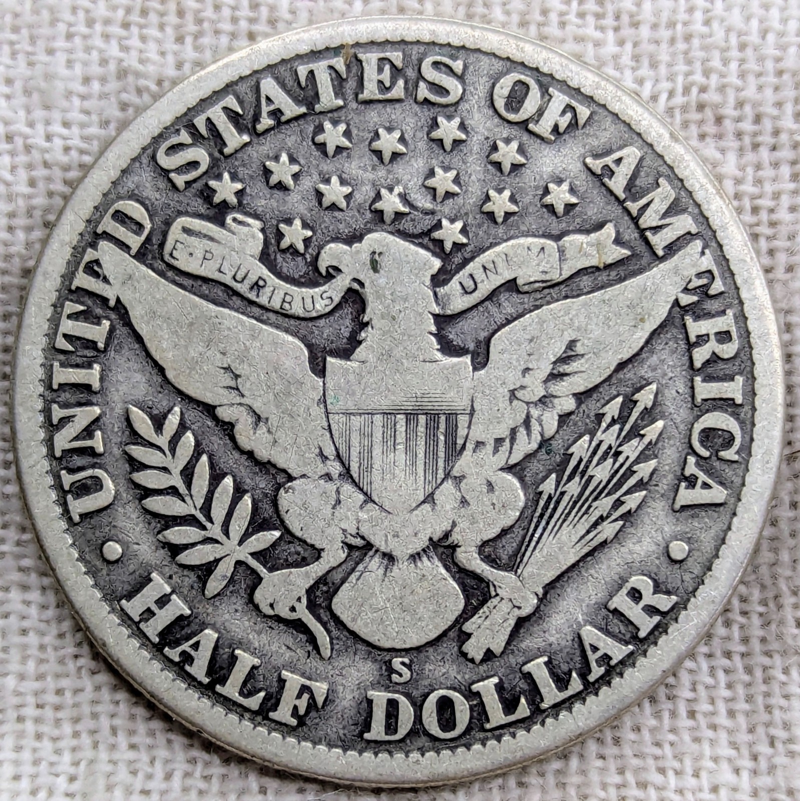 1914 S Barber Half Dollar VG+ : Very Good, Low Mintage (992K) - .9 Fine Silver 