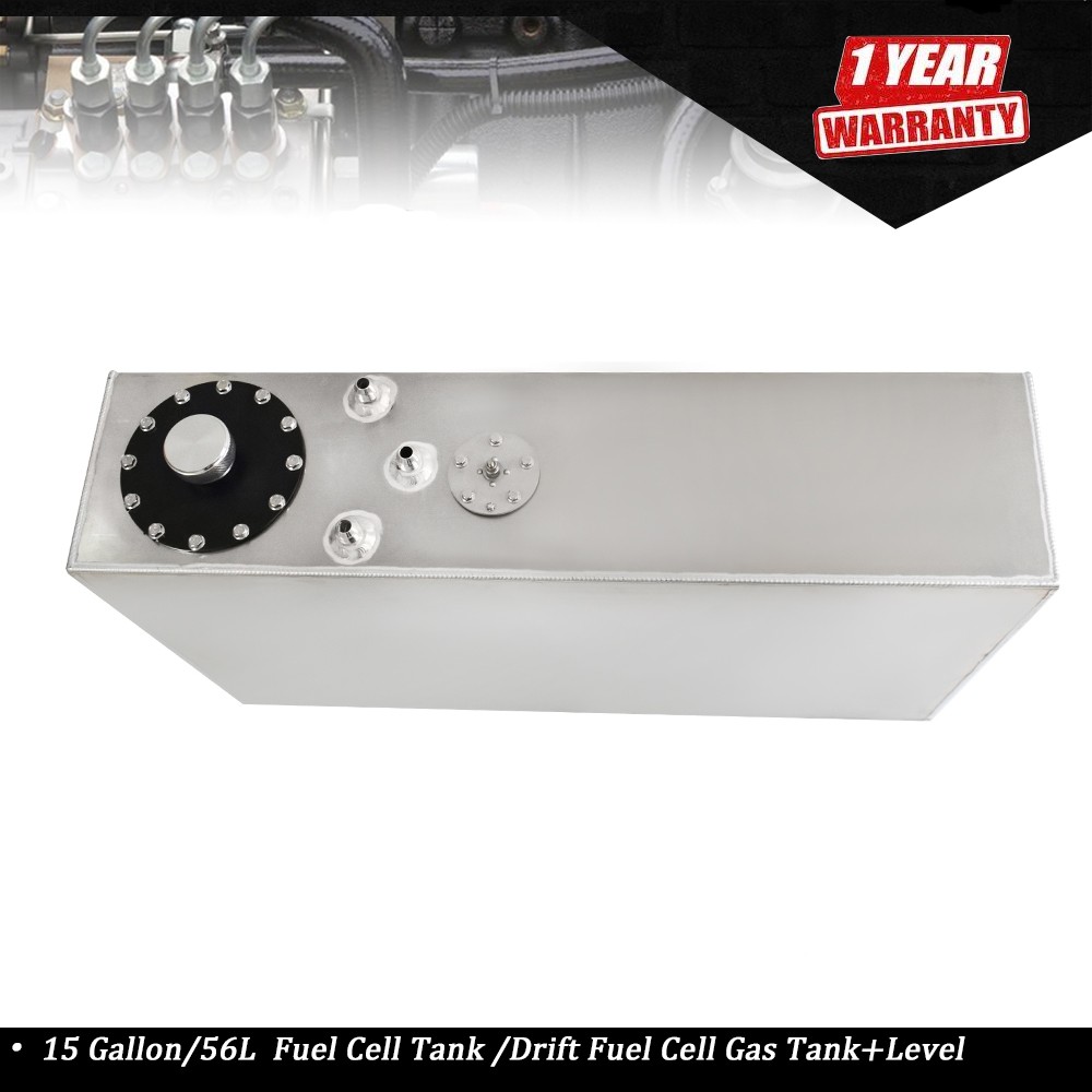 15 Gallon/56L Slim Aluminum Race/Drift Fuel Cell Gas Tank+Level Sender 15 Gallon/56L Slim Aluminum Race/Drift Fuel Cell Gas Tank+Level Sender
