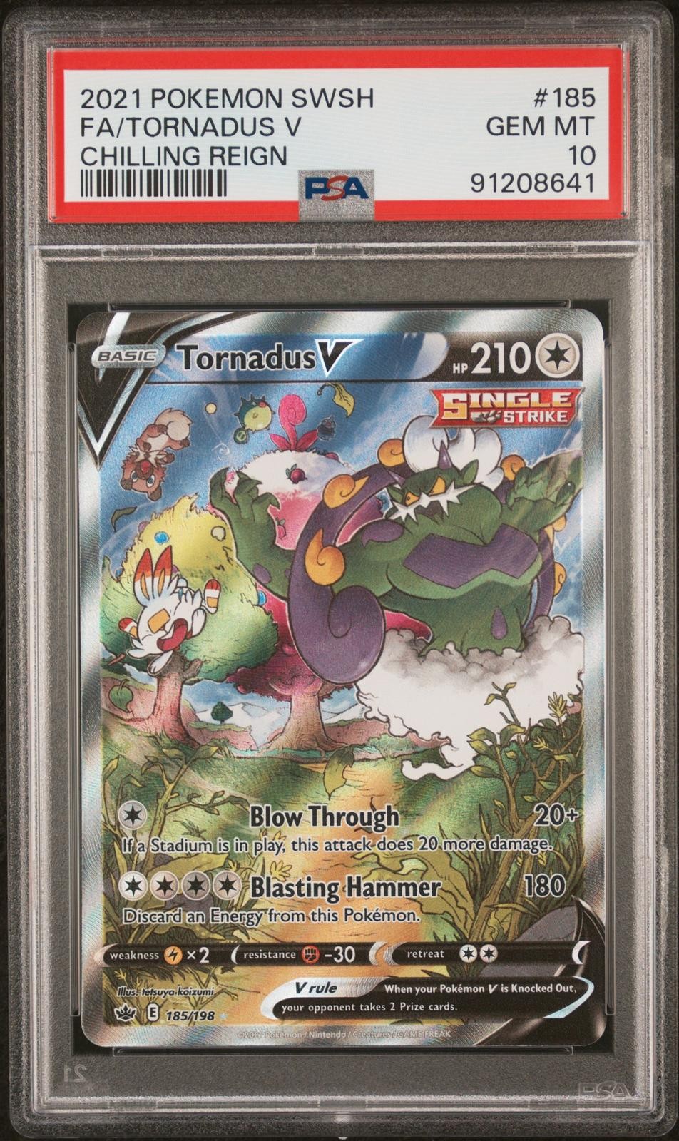 Sword & Shield Chilling Reign #185 Fa/Tornadus V Chilling Reign PSA 10 Sword & Shield Chilling Reign #185 Fa/Tornadus V Chilling Reign PSA 10