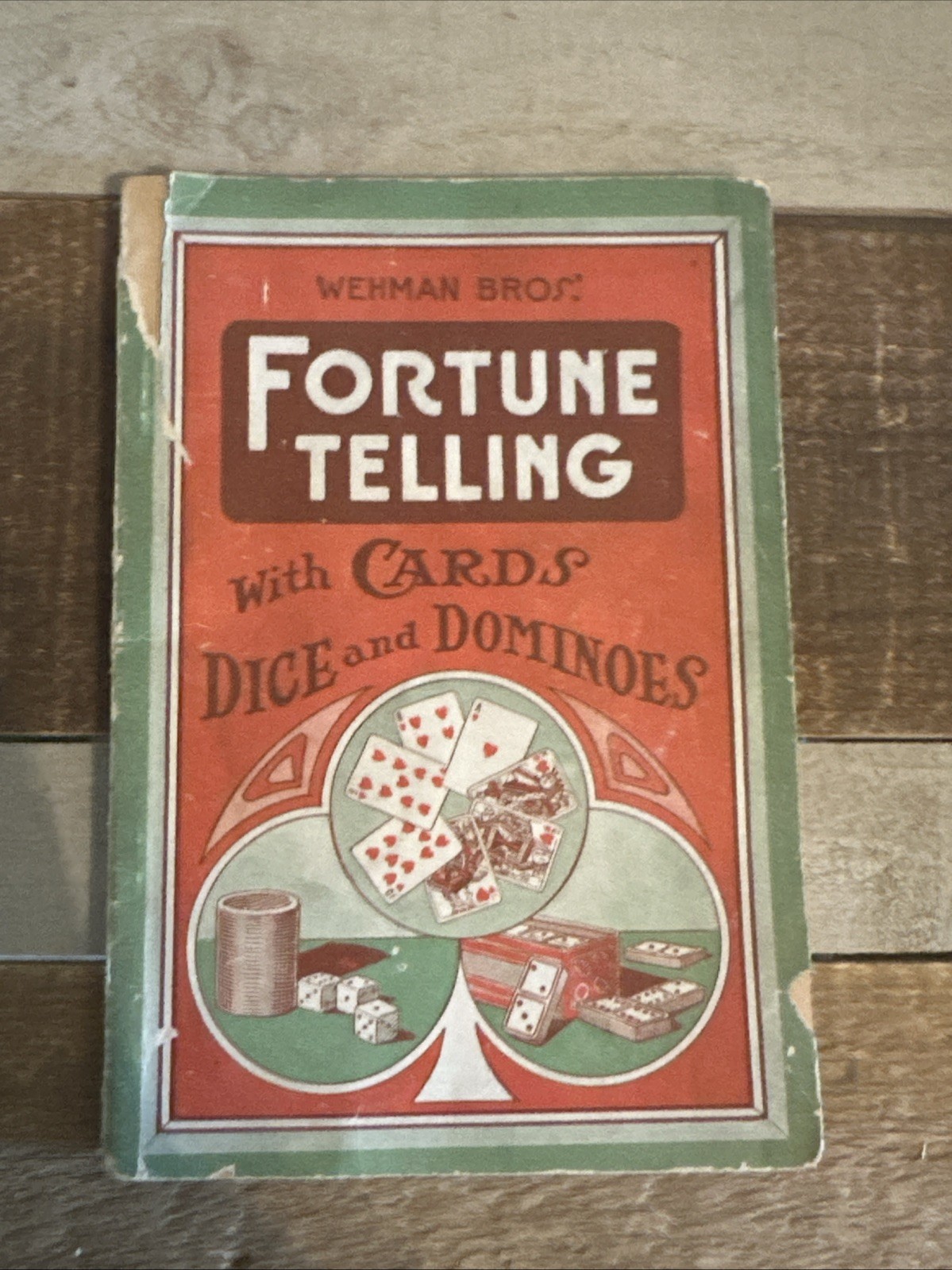 Antique Fortune Telling With Cards Dice & Dominoes Book 1920 Weiman Bros. NYC