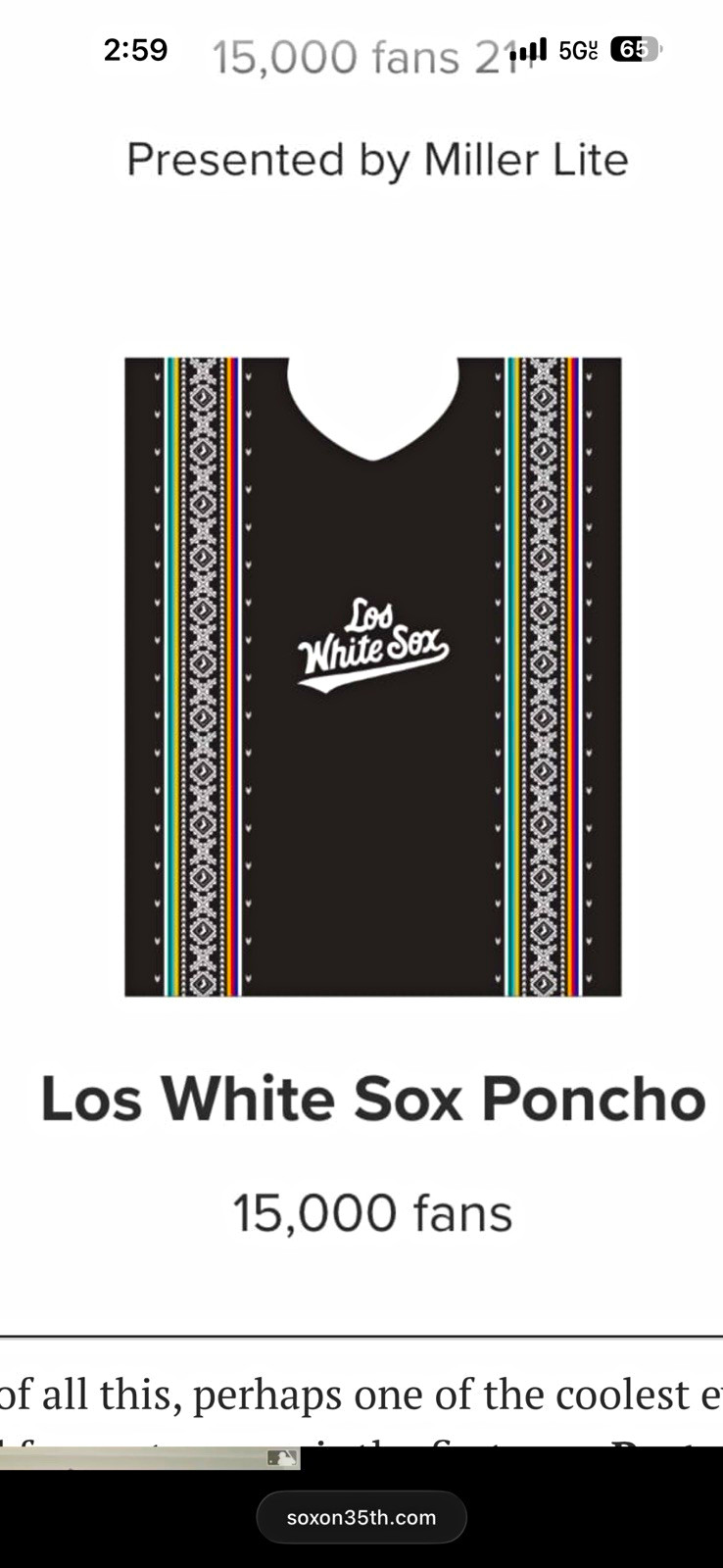 Chicago White Sox Los White Sox Poncho Hispanic Heritage Night 9/25 SGA PRESALE Chicago White Sox Los White Sox Poncho Hispanic Heritage Night 9/25 SGA PRESALE