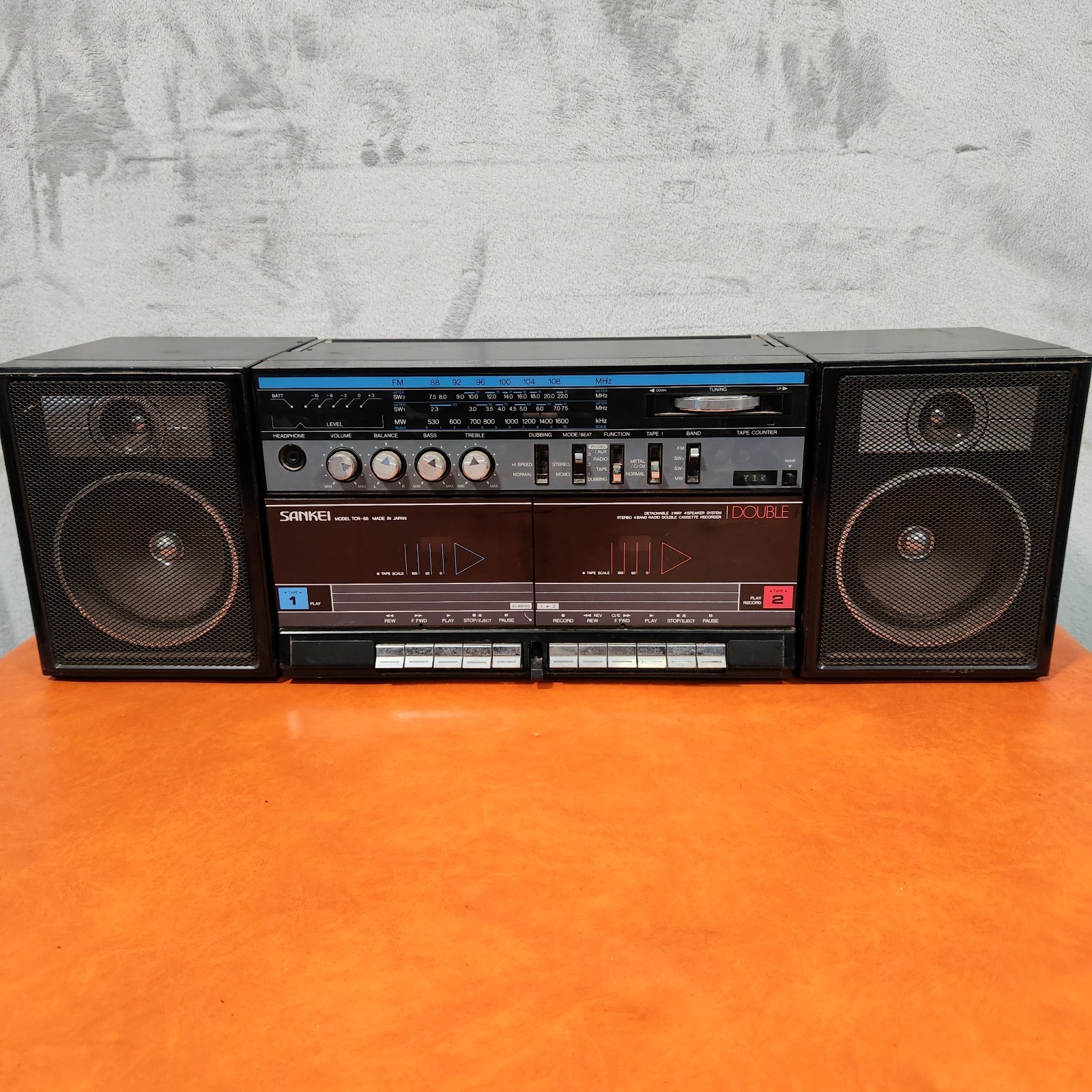VTG Sankei TCR-88 Boombox GhettoblasteR CASSETTE RECORDER NOT WORKING FOR PARTS