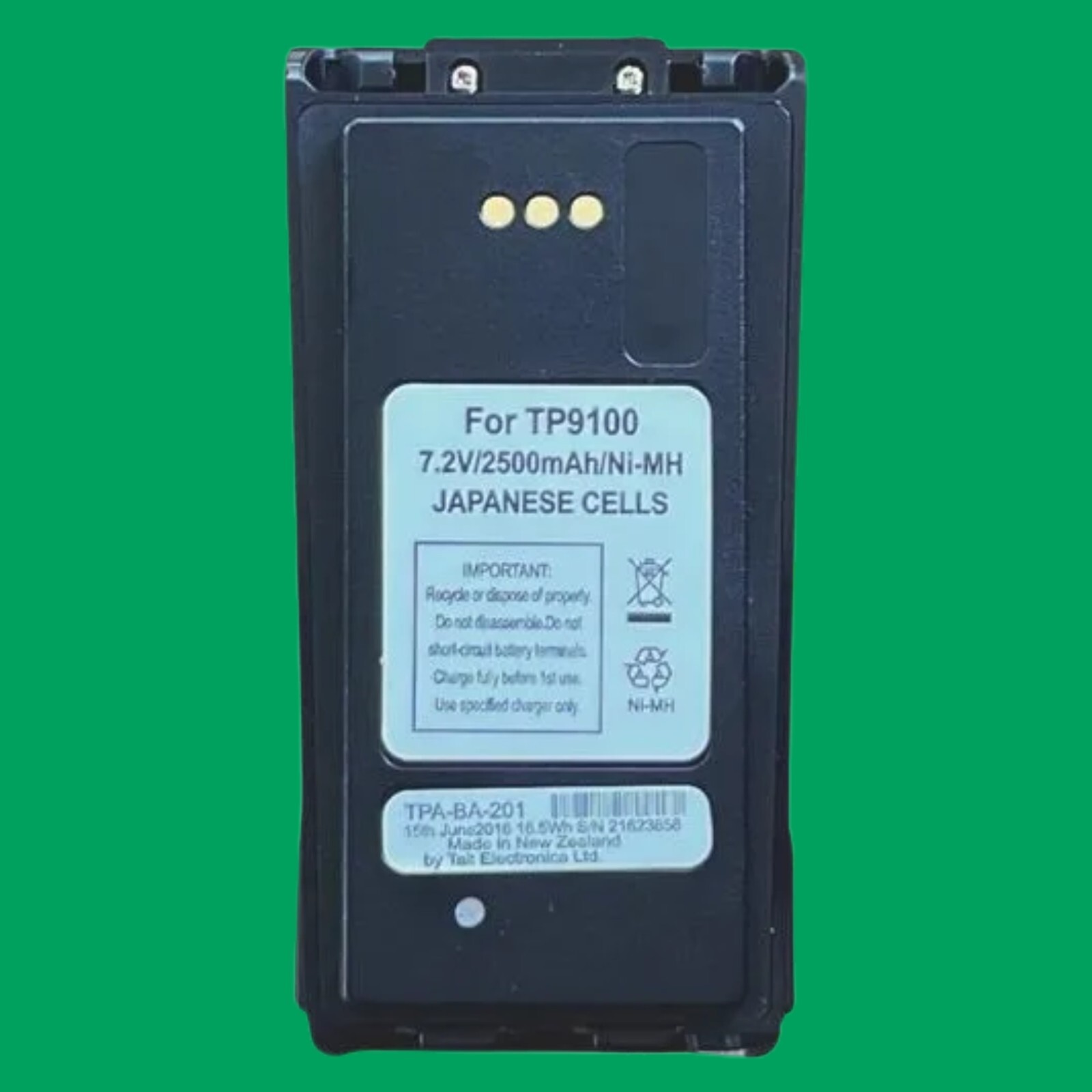 Tait TP9100 Battery / TP9100 / TP9135 / TP9140 / TP9155 / TP9160 / 2500mAh