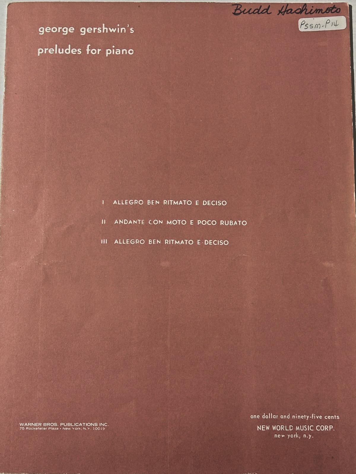 gershwin preludes for piano sheet music