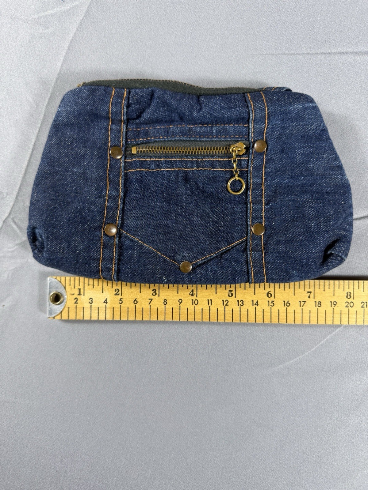 1950s Extremely RARE Denim Belt Purse Mid Century Fanny Pack US A Made