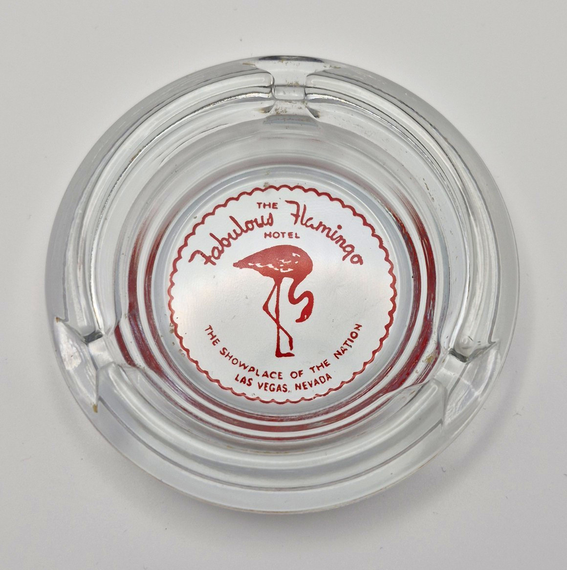 Vintage Fabulous Flamingo Hotel Las Vegas Nevada Glass Casino Ashtray Vintage Fabulous Flamingo Hotel Las Vegas Nevada Glass Casino Ashtray
