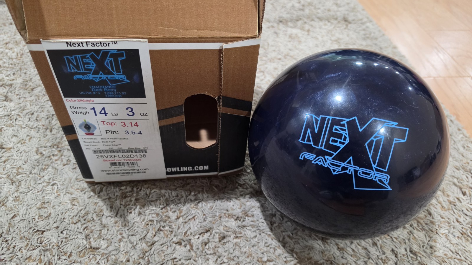 Storm Next Factor Bowling Ball 1st Quality | 14 Pounds | 3.5-4\ Storm Next Factor Bowling Ball 1st Quality | 14 Pounds | 3.5-4\