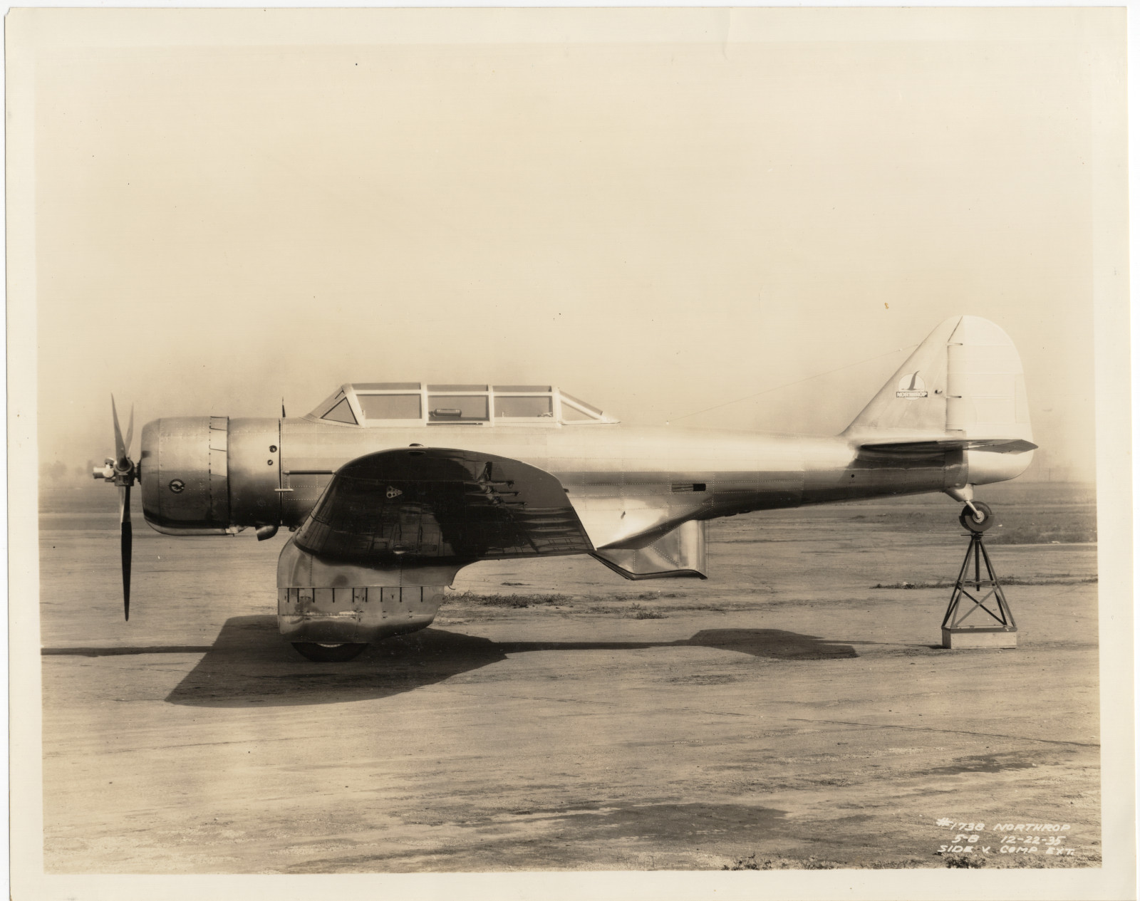 1935 Northrop Gamma 5B Sole Prototype Original Factory Photo, Spanish Civil War 1935 Northrop Gamma 5B Sole Prototype Original Factory Photo, Spanish Civil War